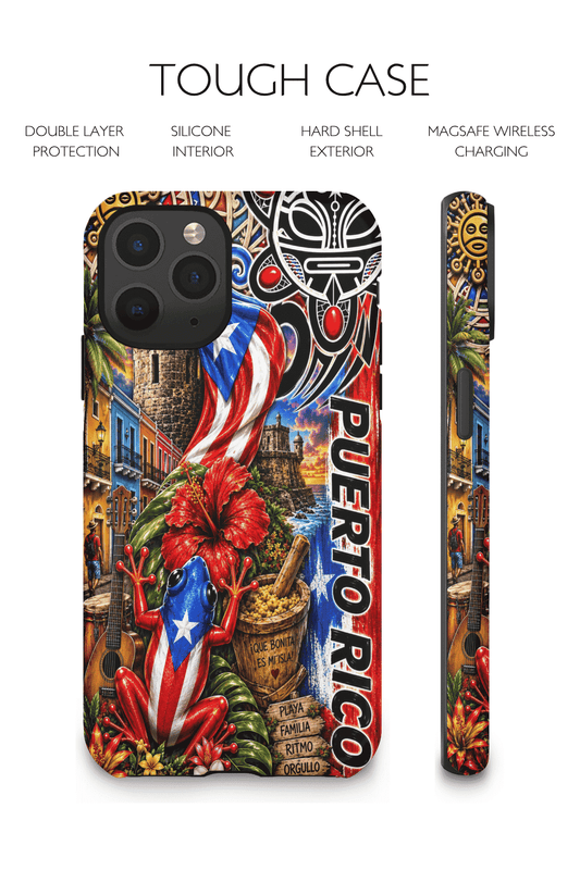 Puerto Rico Phone Case Boricua Coquí Flag Tropical Protective Case