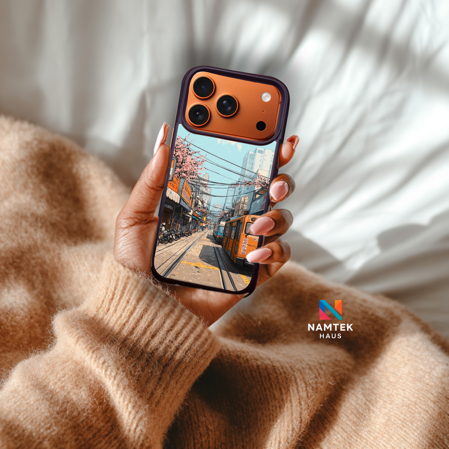 Sakura Streetcar - Urban Anime Phone Case