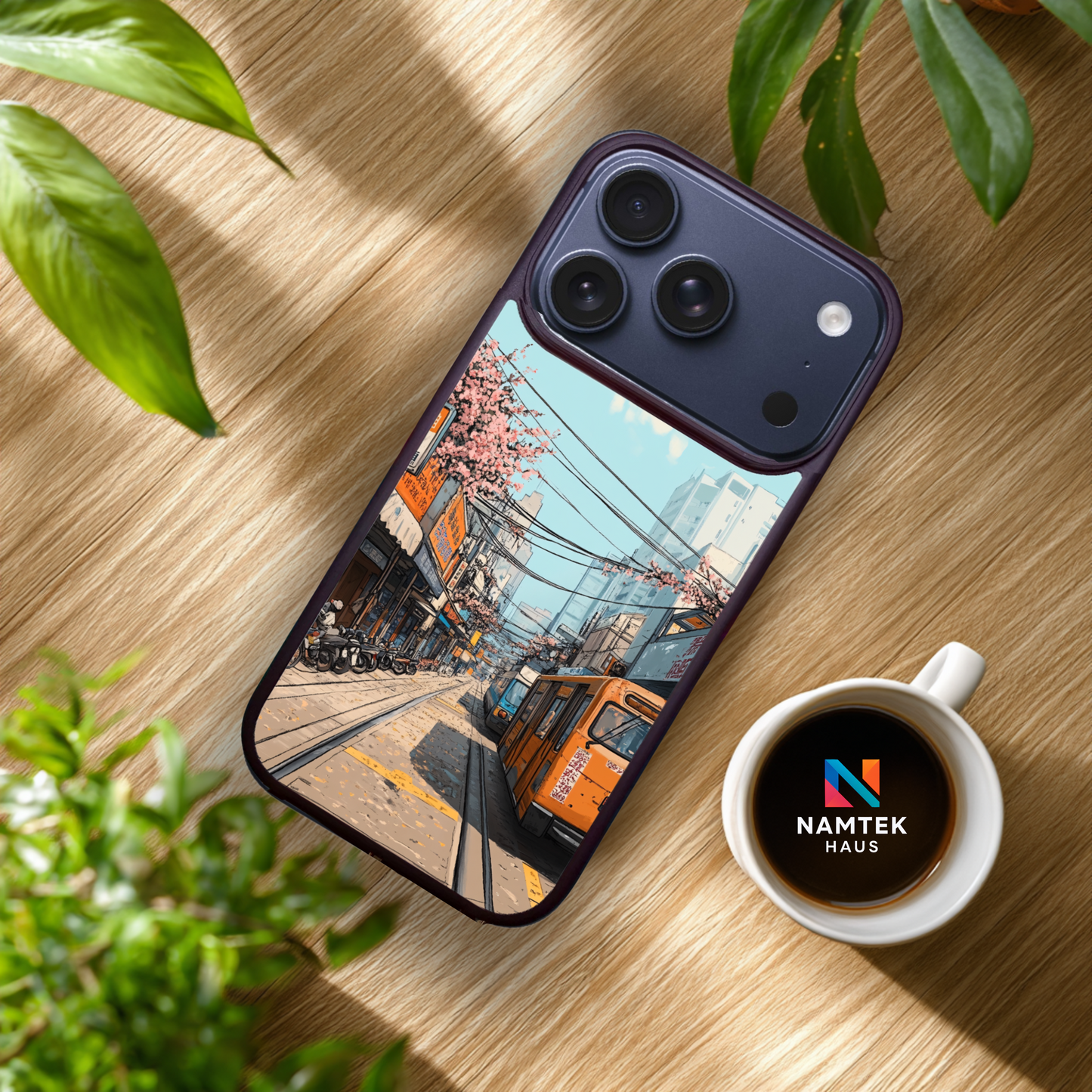 Sakura Streetcar - Urban Anime Phone Case