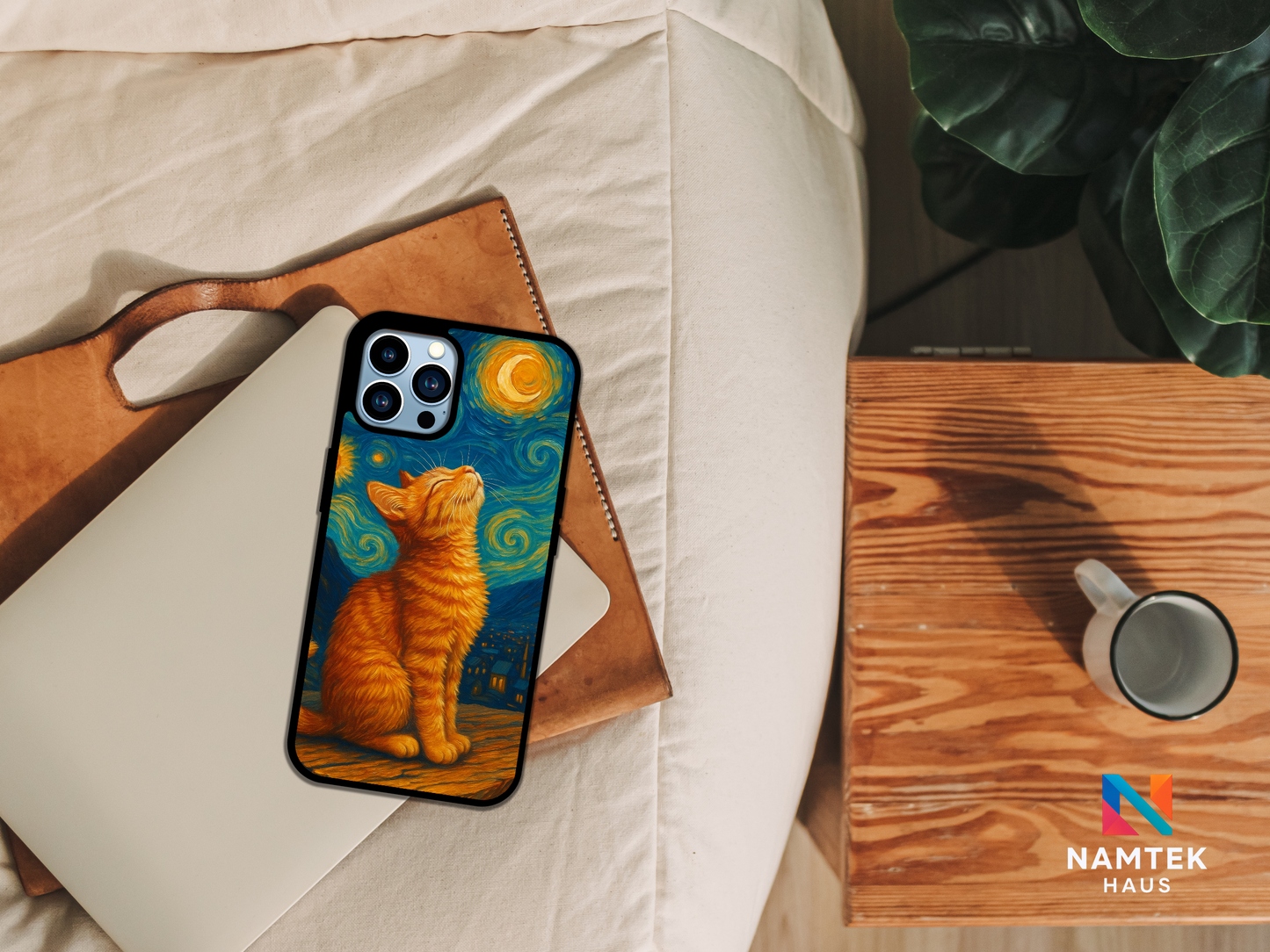 Cat Van Gogh iPhone and Samsung Phone Case