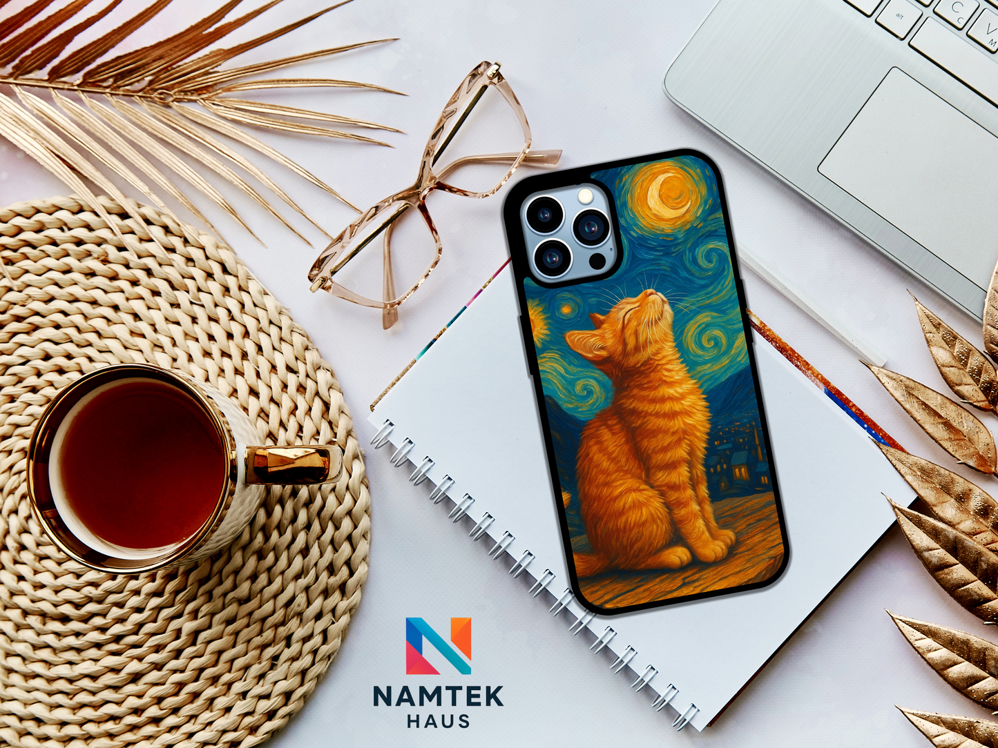 Cat Van Gogh iPhone and Samsung Phone Case