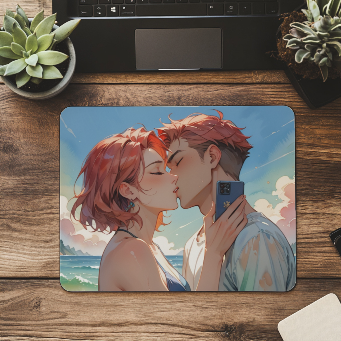 💋 “Sunset Kiss” Anime Mousepad 🌊✨