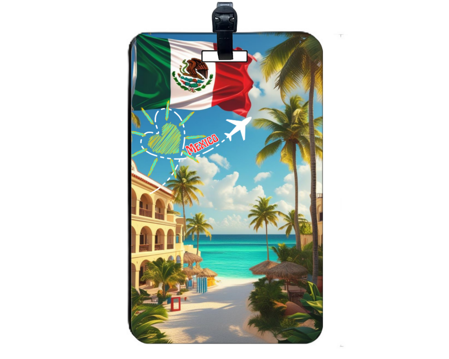 🌴✈️ Viva México! – Tropical Beach Getaway Luggage Tag 🇲🇽🌊