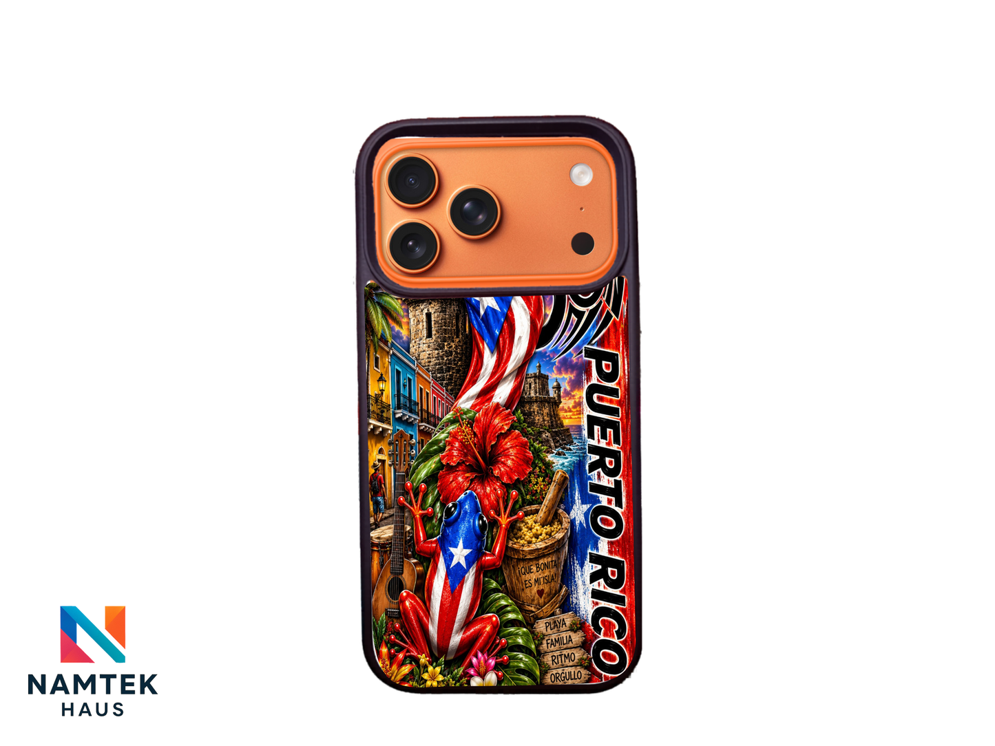 Puerto Rico Phone Case Boricua Coquí Flag Tropical Protective Case
