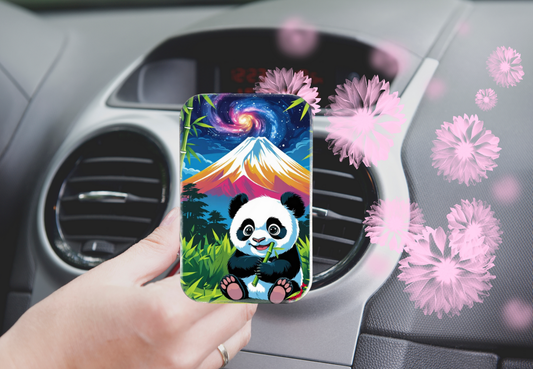 Panda & Mount Fuji Magnetic Car Air Vent Wireless Charger – 15W Qi Charging