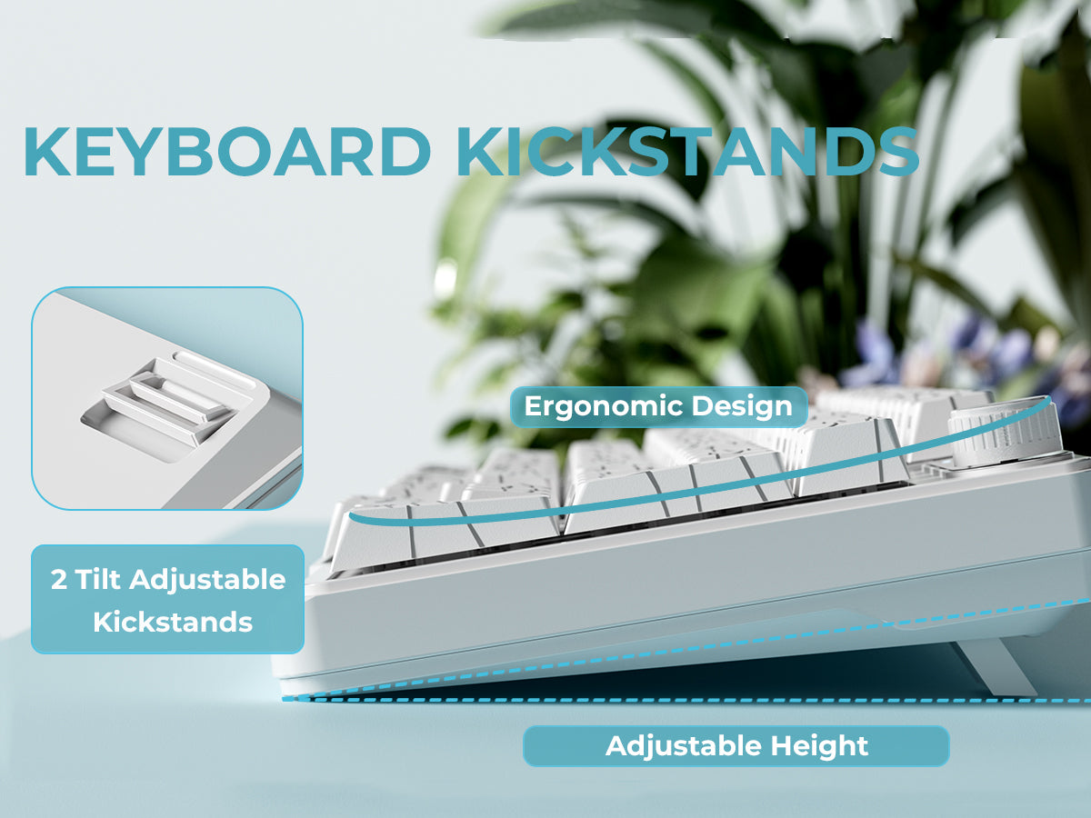 XVX K98 Silent Key Tri-Mode 100% Membrane Keyboard with Topography pattern keycaps