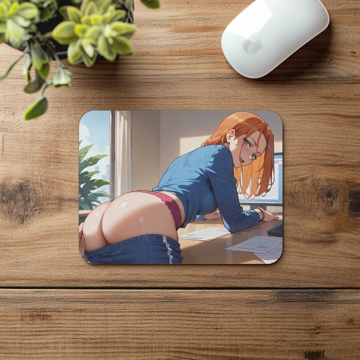 Office Tease Anime Mousepad