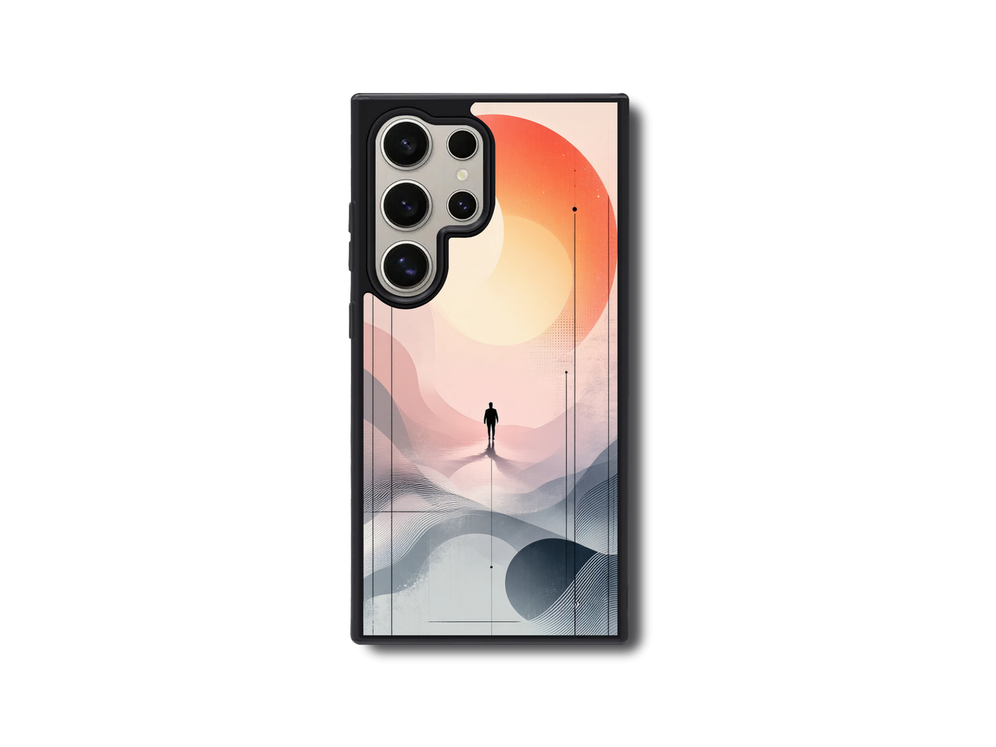 🌅 Cosmic Solitude – Abstract Horizons Art Print 🚶‍♂️✨