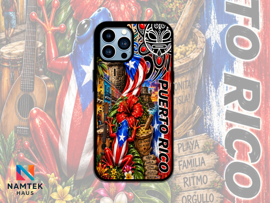 Puerto Rico Phone Case Boricua Coquí Flag Tropical Protective Case