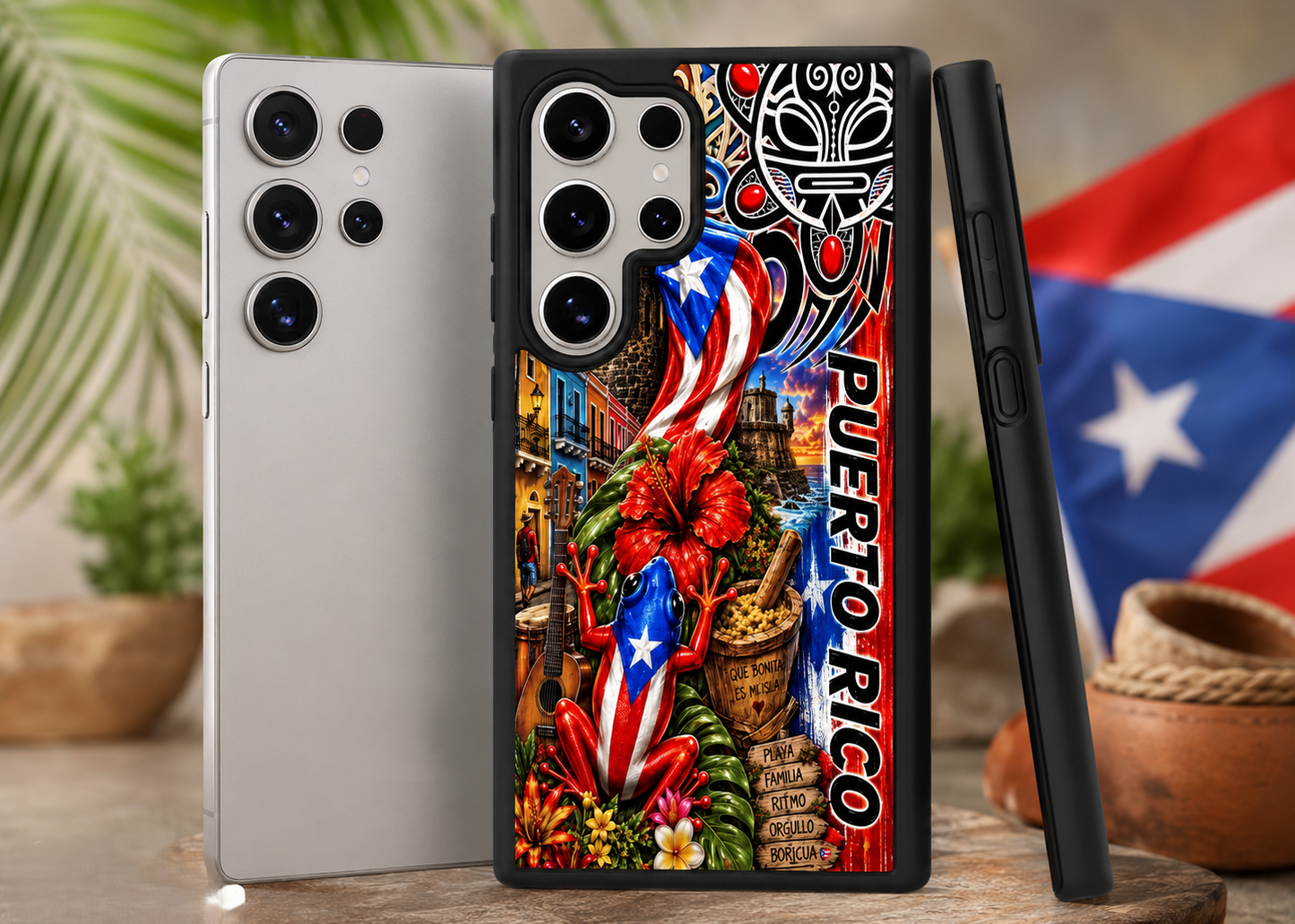 Puerto Rico Phone Case Boricua Coquí Flag Tropical Protective Case