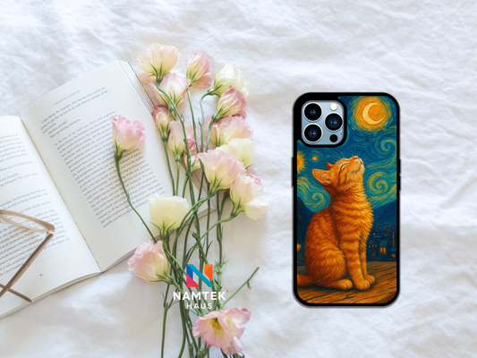 Cat Van Gogh iPhone and Samsung Phone Case