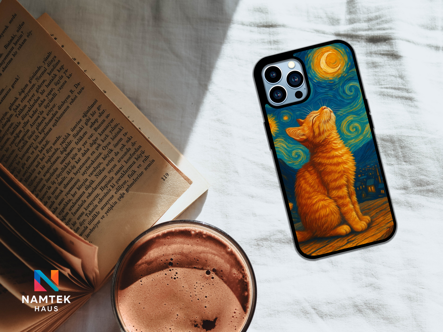 Cat Van Gogh iPhone and Samsung Phone Case