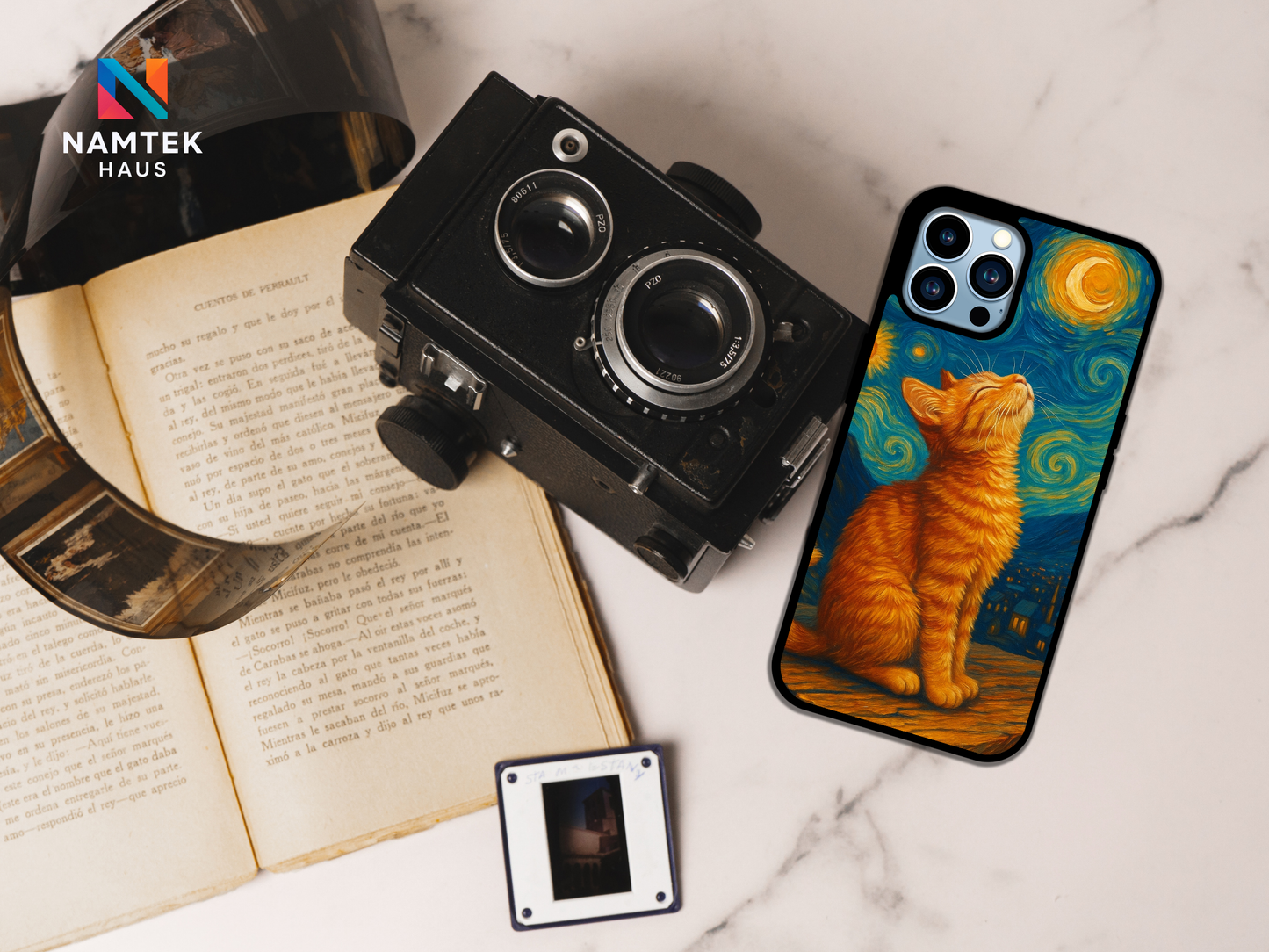 Cat Van Gogh iPhone and Samsung Phone Case